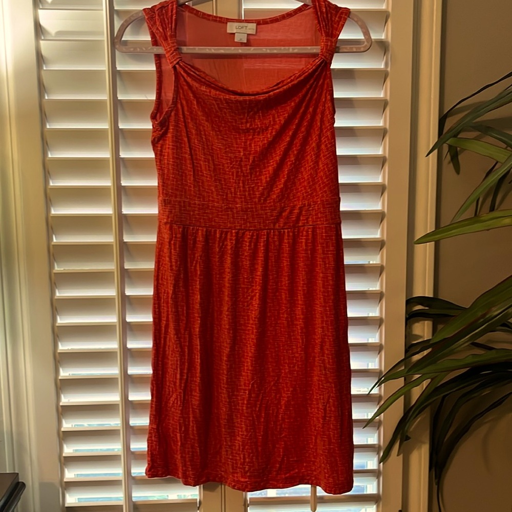 LOFT SP coral sleeveless dress